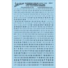 Chiffres noirs, diverses polices, de 1.8 à 3 mm