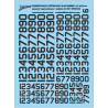Decal Chiffres noirs de 6,5 à 9mm