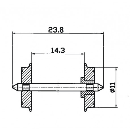 2 essieux DC / NEM standard wheel set