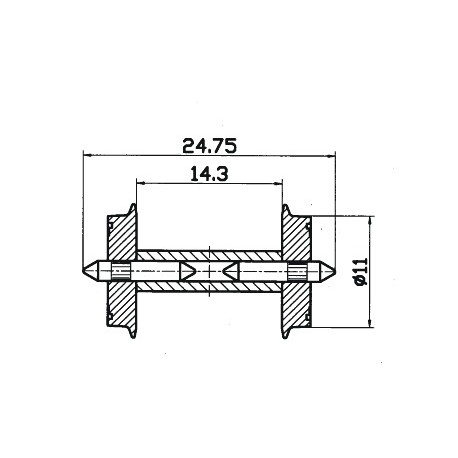 2 essieux DC / NEM standard wheel set