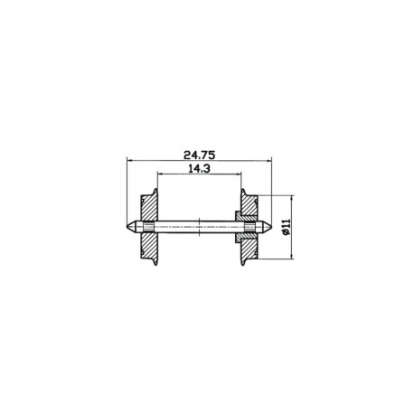 2 essieux DC / NEM standard wheel set