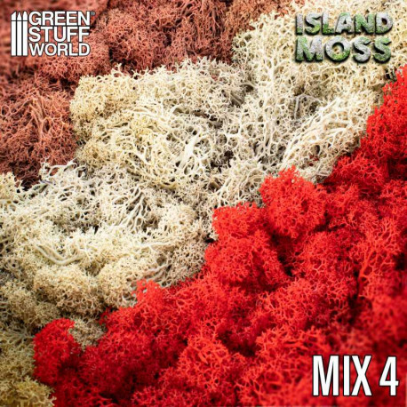 Mousse d'Islande Mélange Rouge Fuchsia et Gris / Islandmoss Red Fuchsia and Grey Mix