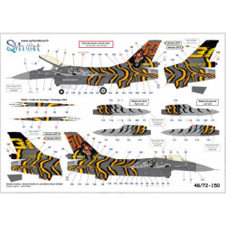 Décal F-16AM Falcon FA-87 "Tigermeet 2011/2012 31 sqn Belgian AF 1/48