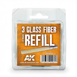 3 Recharges Pinceau fibre de verre / 3 Refill Glass Fibre Brush 4mm