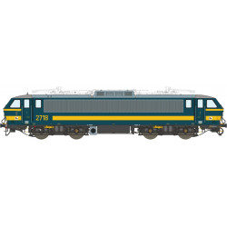 Locomotive électrique HLE Série 27 (2718) bleu, ligne jaune, 1ère série, avec airco, Magelan, SNCB DCC SON H0