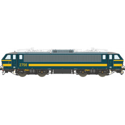 Locomotive électrique HLE Série 27 (2756) bleu, ligne jaune, 2éme série, SNCB DC H0