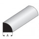 Profilé plastique quart de rond / Plastic Profile quarter round rod 1000 * 1.5mm