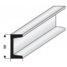 Profilé plastique en U Channel Plastic Profile 1000 x 2x4mm