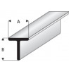 Profilé plastique en T Beam Plastic Profile 1000 x 2x2mm