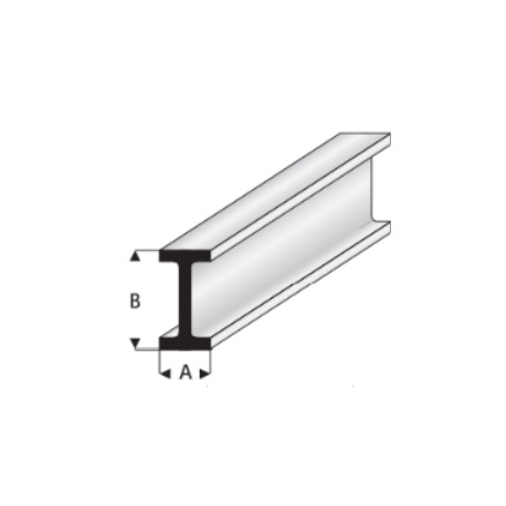 Profilé plastique en I Beam Plastic Profile 1000 x 1.25x2.5mm