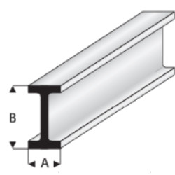 Profilé plastique en I Beam Plastic Profile 1000 x 1.75x3.5mm