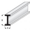 Profilé plastique en I Beam Plastic Profile 1000 x 2.5x5mm
