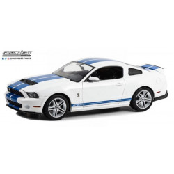 Ford Mustang GT500 Shelby 2011 blanche bandes bleues 1/18