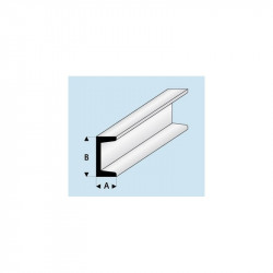 Profilé plastique en U Channel Plastic Profile 1000 x 5x10mm