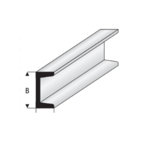 Profilé plastique en U Channel Plastic Profile 1000 x 5x10mm