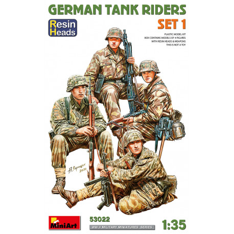 German Tank Riders Set 1. Resin Heads 1/35