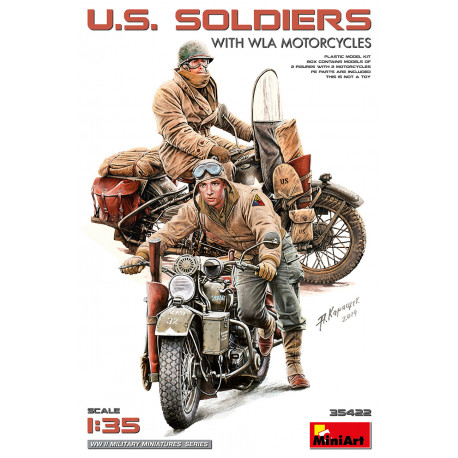 US Soldiers & WLA Motorcycles 1/35