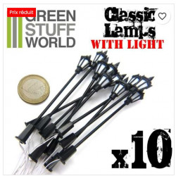 10x Lampadaires classiques avec LED / 10 Classic Lamps