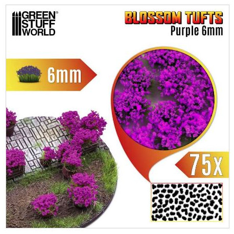 Touffes de Fleurs Pourpres / Blossom Tufts Purple Flowers 6 mm