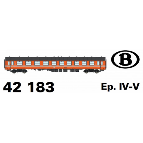 Voiture I4 B9 ex.A9, Orange, Toit Gris SNCB HO