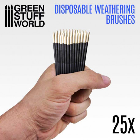 25 Pinceaux Eponge Weathering Disposable Brushes