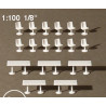 Tables carrées + 12 chaises blanches / Square tables + 12 chairs, white 1/100