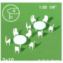 2 tables rondes + 10 chaises / 2 Round Tables + 15 Chairs 1/50