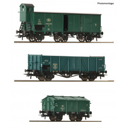 Coffret de 3 wagons marchandises, SNCB H0