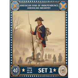 Set 40 Figurines American Infantry Set 1, American War of Independence 28mm