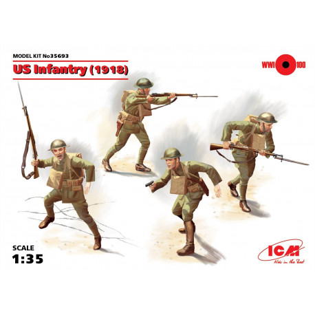 US Infantry 1918 (4 figures), WWI, 1/35